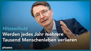 Bundespressekonferenz Hitzeschutzpläne amp gesundheitsbezogener Klimaschutz ua mit Karl Lauterbach [upl. by Anined]