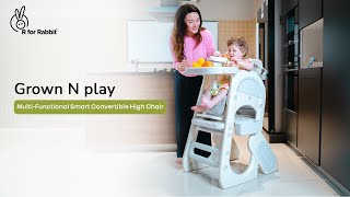 R for Rabbit Grow N Play MultiFunctional Smart Convertible High Chair for Kids [upl. by Papst50]