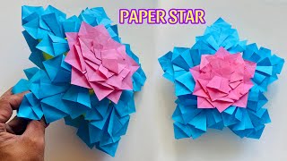 How to Make 3D Star with Paper  Easy Paper Star  Paper Craft [upl. by Nuajed]