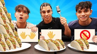 NO HANDS vs ONE HAND vs TWO HANDS FOOD CHALLENGE [upl. by Irbmac]