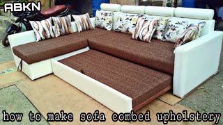 diy sofa comebed L shape upholstery full tutorial new [upl. by Cory]