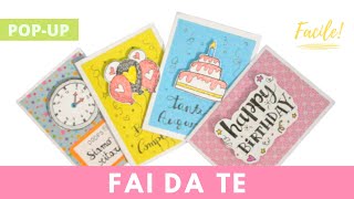 BIGLIETTO DAUGURI FAI DA TE FACILE handmadecard diy compleanno 3d popup [upl. by Esinaej]