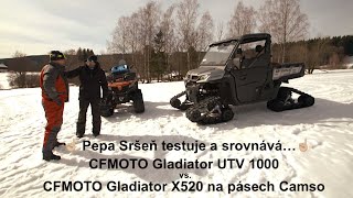 Pepa Sršeň a souboj pásových Gladiatorů 💪 CFMOTO Gladiator UTV vs Gladiator X520 na pásech Camso [upl. by Hcib]