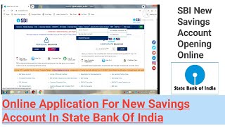 State Bank Of India Online Savings Account OpeningNew SBI Account OnlineSBI New Account From PC [upl. by Kra]