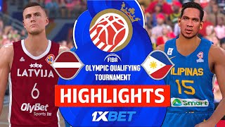 PHILIPPINES vs LATVIA  FIBA OQT Full Game Highlights  NBA2K24 [upl. by Anoblav]