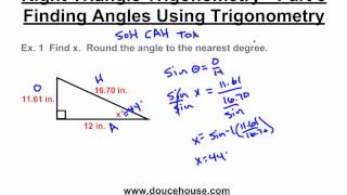 Right Triangle Trigonometry  Finding Angles Inverse Functions [upl. by Rehpatsirhc446]