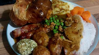 Roast Pork Dinner With Yorkshire Puddings amp Real Gravy sundayroast pork yorkshirepudding gravy [upl. by Tnirb]