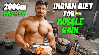 INDIAN FULL DAY OF EATING FOR MUSCLE GAIN  Easy 200 GM PROTEIN [upl. by Harrietta575]