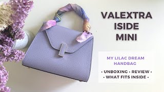 Valextra Iside Unboxing amp Review 💜 My Dreamy Lilac Handbag 🤍 Timeless Italian Handmade Leather Bag [upl. by Aramoix]