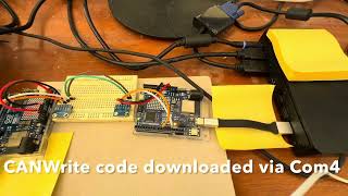 CAN bus demonstration using arduino UNOR4WiFi canbus SN65HVD230 [upl. by Bradley103]