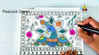 PEACOCK Madhubani Painting [upl. by Cuthburt116]