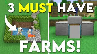 3 EASY Starter Farms For Beginners In Minecraft Bedrock 121 Iron Farm XP Farm Food Farm [upl. by Fennessy]