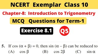 NCERT Exemplar Class 10 Maths  Chapter 8 Introduction to trigonometry  Exercise 81  Question 5 [upl. by Idel]