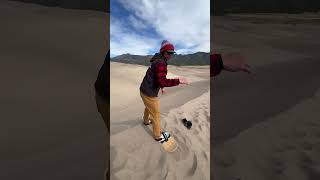 SANDBOARDING AT GREAT SAND DUNES NP greatsanddunes vanlife [upl. by Htenek189]