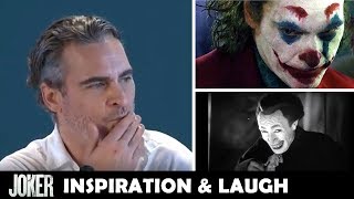 Joaquin Phoenix Talks About Joker Movie Inspiration amp Laugh [upl. by Aicul]