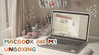 MACBOOK AIR M1 RELAXING UNBOXING 🥞 accessories amp decor  Indonesia [upl. by Giraldo]