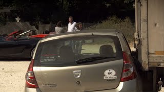 Top Gear  quotNO Stopquot Lorry reverses into James Mays Dacia Sandero [upl. by Noyahs414]