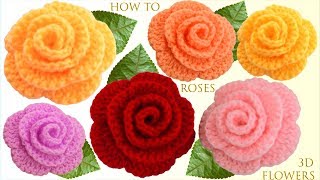 Como hacer flores rosas de colores 3D en cinco minutos [upl. by Ymarej]