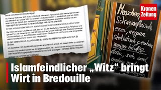 Islamfeindlicher „Witz“ bringt Wirt in Bredouille  kronetv NEWS [upl. by Aileda]