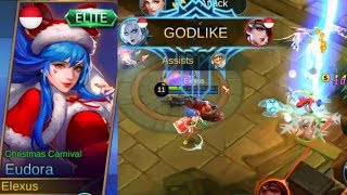 New Eudora Christmas Carnival Skin Legendary Gameplay Brawl Mode  Mobile Legends [upl. by Allyce]