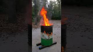 DIY Fire Pit  55 gal drum  Vortex burn barrel shorts [upl. by Tollman]