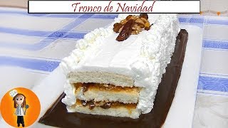 Tronco de Navidad 🎄 rectangular  Receta de Cocina en Familia [upl. by Maia888]