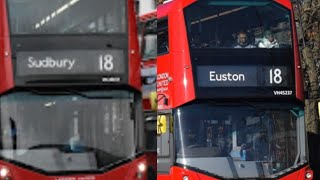 London bus routes 18 from Sudbury amp Harrow Road Station to Euston Station [upl. by Rolyak]