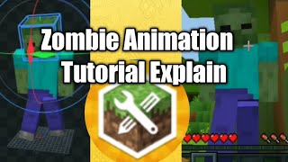 How to add or make Zombie walk  Addon maker for mcpe  Blockbench tutorial [upl. by Annitsirhc]