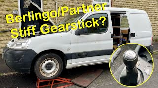 Citroen Berlingo  Peugeot Partner Stiff Gearstick Seized Gear Linkage Repair Easy DIY [upl. by Sredna]