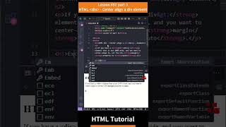 HTML Tutorial  Lesson 57 HTML div  Center align a div element  Part 3 shorts html css js [upl. by Evreh730]