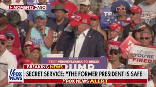 WATCH Moment Trump appears to be shot at rally [upl. by Esyli]