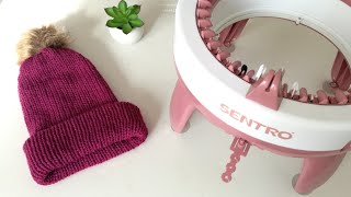 Me Teji un GORRO BASICO en 15 Minutos  Sentro tutorial knittingmachine [upl. by Renata59]