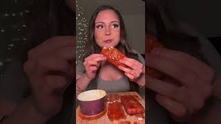 Chilis Nashville Hot Mozzarella Sticks Mukbang 🌶️🔥 ive been dying to try these they are so good [upl. by Donia640]