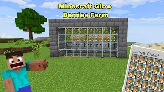 Simple 120 aoutomatic Minecraft Glow Berries Farm BedrockJava [upl. by Weinman]