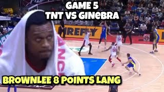 Ginebra tinambakan ng malala ng TNT sa game 5 PBA fInals Brownlee hindi nakaporma sa depensa ng TNT [upl. by Pedroza]