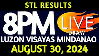 Stl Result Today 800 pm draw August 30 2024 Friday Luzon Visayas and Mindanao Area Live [upl. by Dedrick]