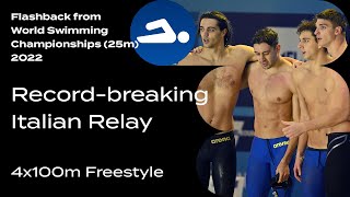 🇮🇹 Italian RecordBreaking Mens 4x100m Freestyle Relay  World Swimming Championships 25m 2022 [upl. by Assenav]