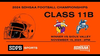 Winner vs Sioux Valley 2024 Class 11B Football Championships  SDPB Sports [upl. by Eytak790]