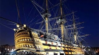 HMS Victory firing rolling broadside [upl. by Gottfried]