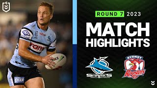 NRL 2023  CronullaSutherland Sharks v Sydney Roosters  Match Highlights [upl. by Rayna996]