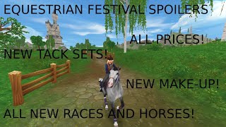 EQUESTRIAN FESTIVAL SPOILERS NEW HORSES RACES FREE ITEMS SETS AND MAKEUP STAR STABLE [upl. by Jaynell669]