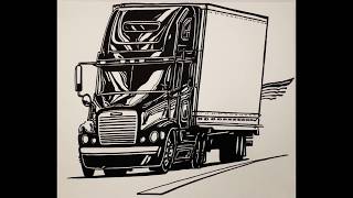 DRAWING TRUCKS Freightliner Century [upl. by Nalyr640]