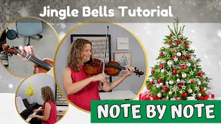 How to Play quotJingle Bellsquot on the Violin easy beginner piece with backing track and sheet music [upl. by Araet633]