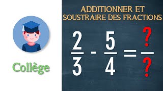 Effectuer des additions et soustractions de fractions  avec relatifs 1  Quatrième [upl. by Tiphane]