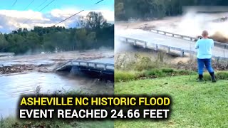 Storm Hurricane Helena captured historic flooding plus collapsed bridges and crested dams [upl. by Lorre643]