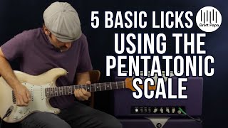 5 Basic Licks Using The Pentatonic Scale  Guitar Lesson [upl. by Eenet]