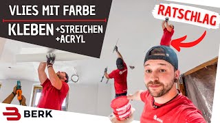 Glasvlies mit Farbe kleben Streifenfrei streichen [upl. by Anawed]