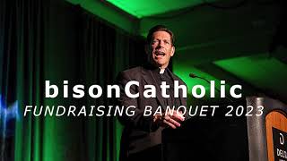 Fr Mike Schmitz at the 2023 Bison Catholic Fargo Banquet [upl. by Ariaj553]