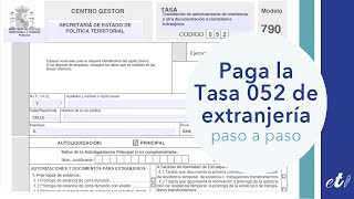 🖊 Cómo pagar la Tasa 052 de Extranjería por Internet  Paso a paso [upl. by Sueahccaz]