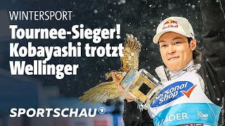 Vierschanzentournee Kobayashi Gesamtsieger vor Wellinger l Sportschau [upl. by Ilysa]